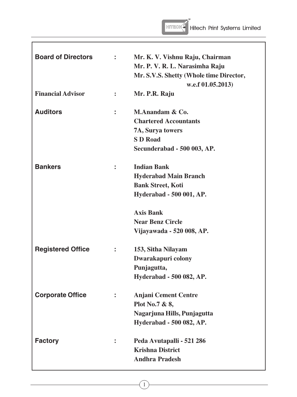 Hpsl Annnual Report 06 2013