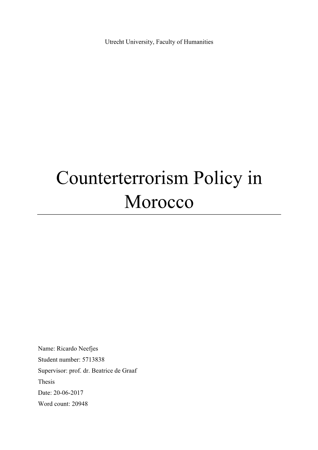 Counterterrorism Policy in Morocco