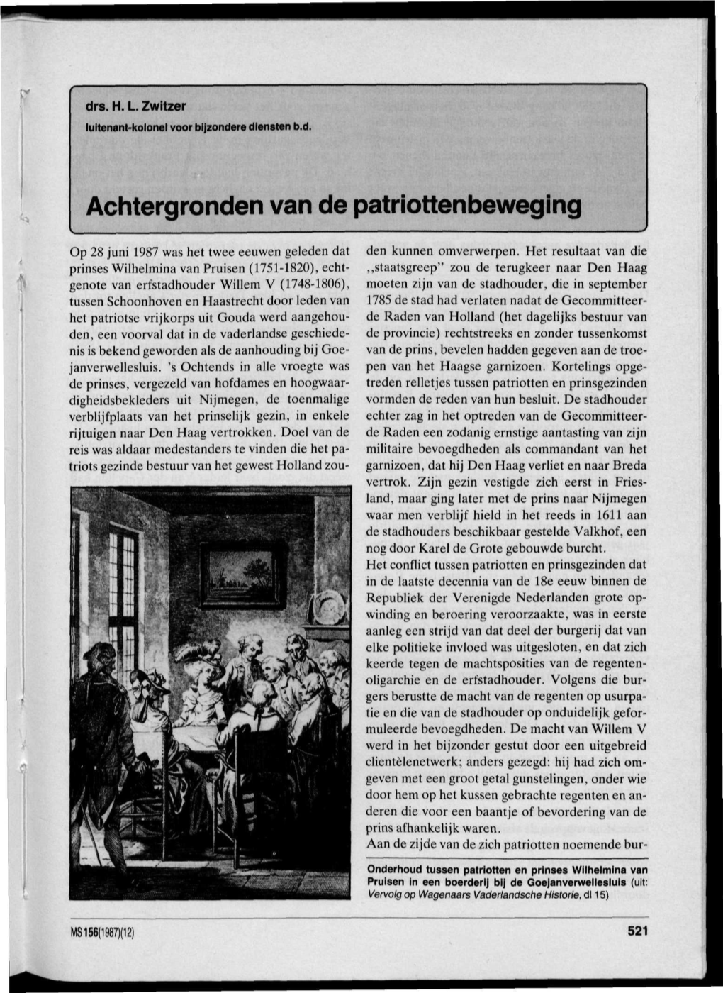 Achtergronden Van De Patriottenbeweging