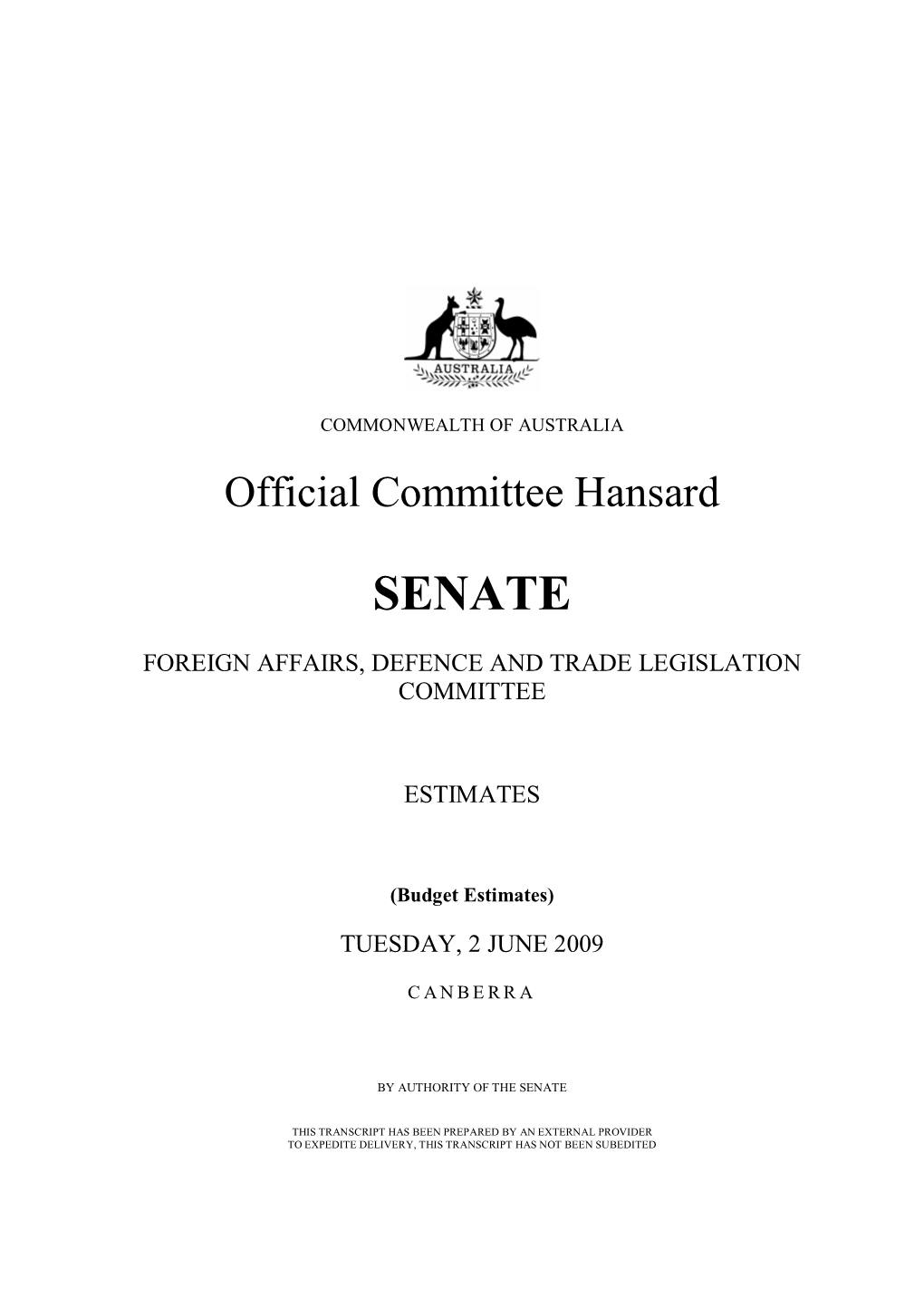 Official Committee Hansard