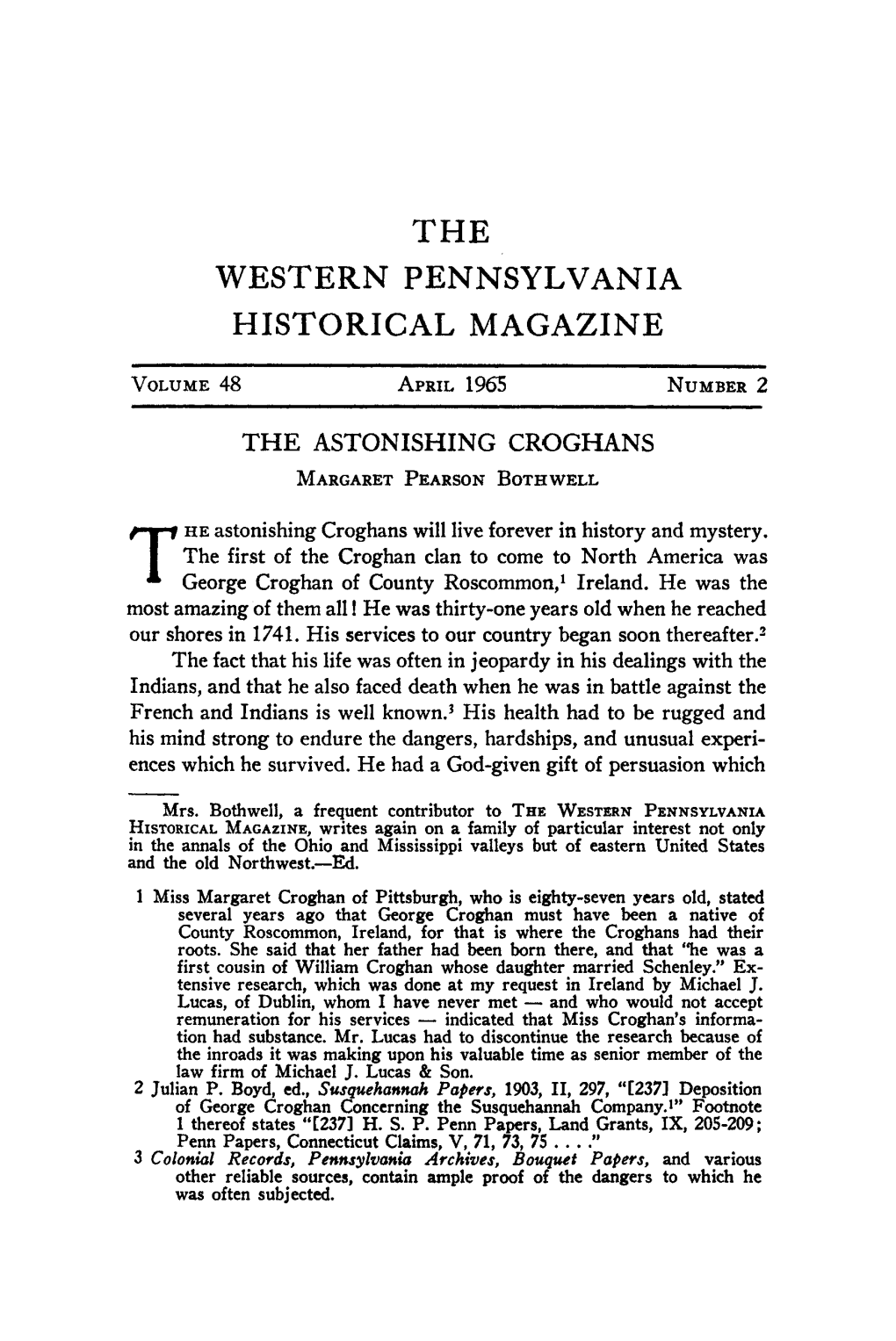 Western Pennsylvania Historical Magazine