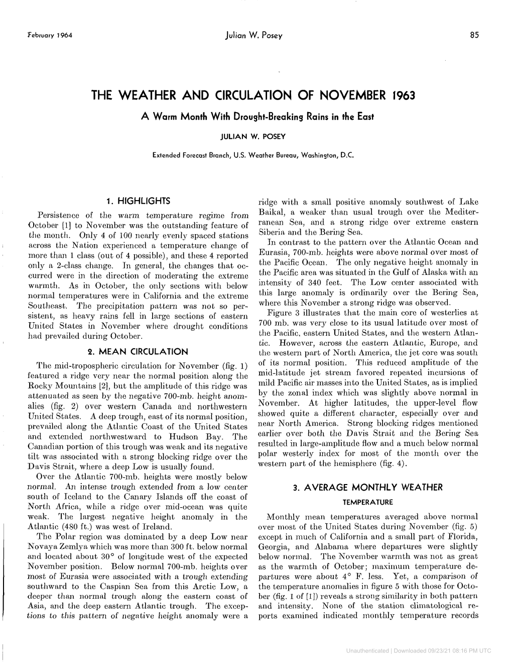 The Weather and Circulation of November 1963