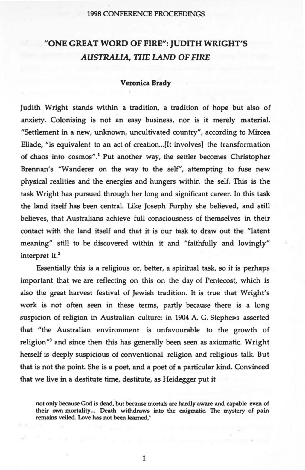 JUDITH WRIGHT's AUSTRALIA, Tile LAND of FIRE