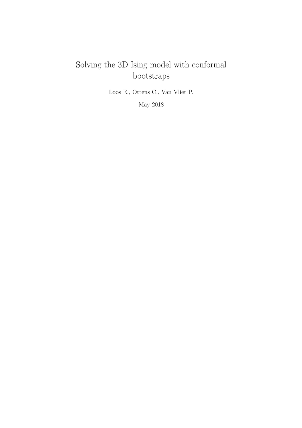 Solving the 3D Ising Model with Conformal Bootstraps