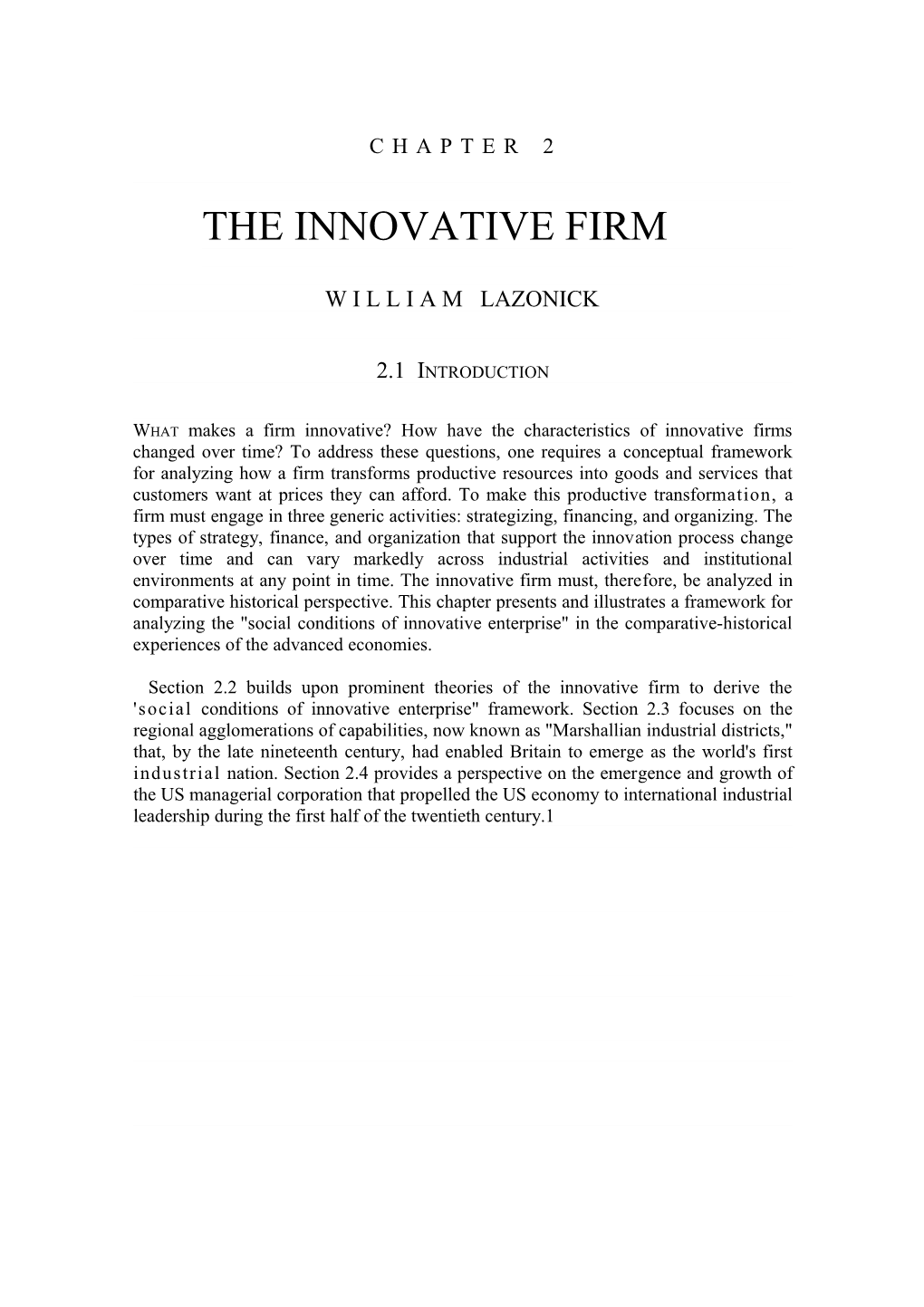 The Innovative Firm