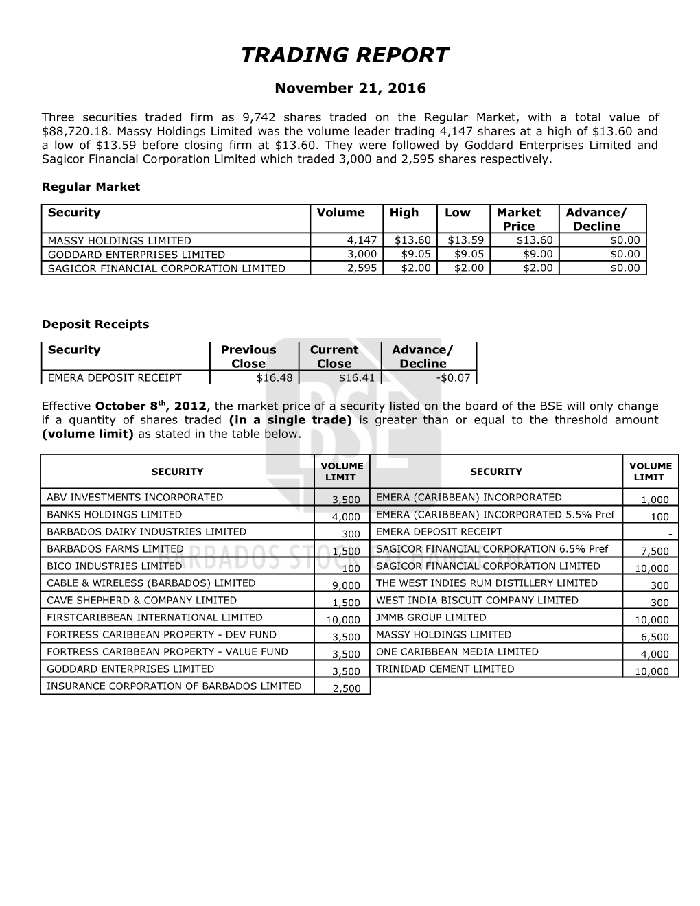 Trading Report s8