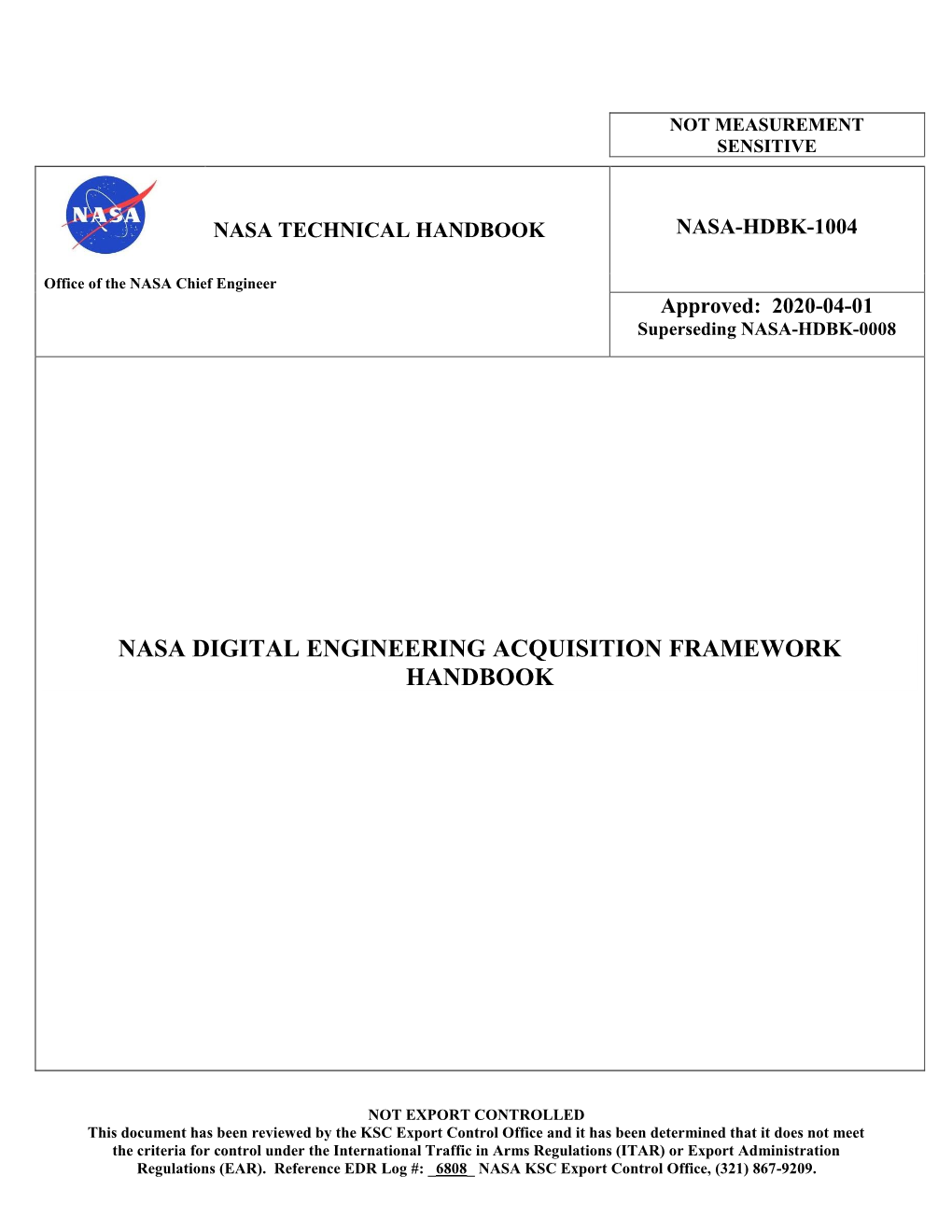 Nasa Digital Engineering Acquisition Framework Handbook