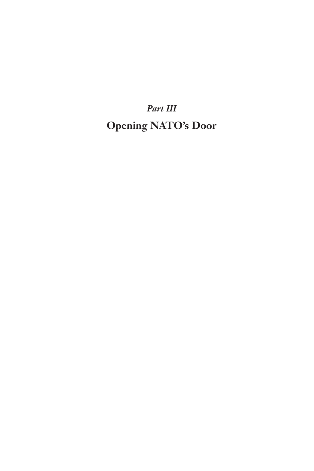Opening NATO's Door