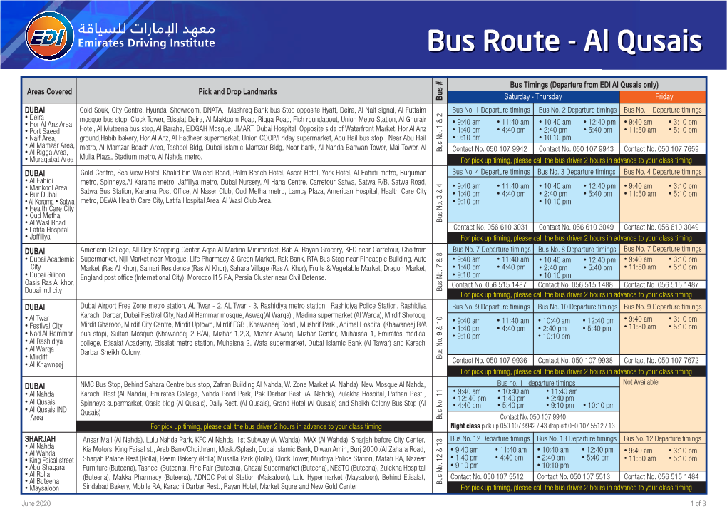 Al Qusais-Bus Route