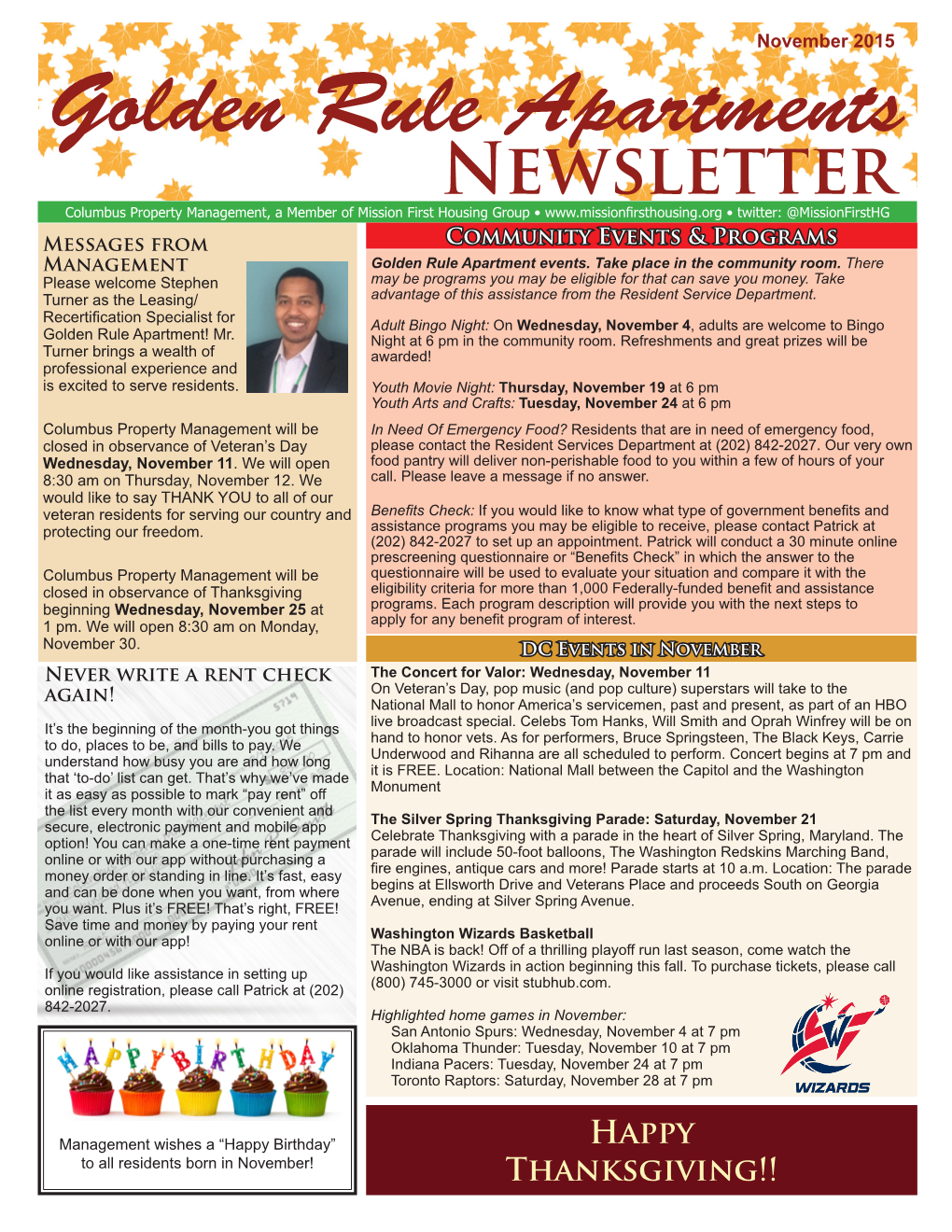 Golden Rule Apartments Resident Newsletter