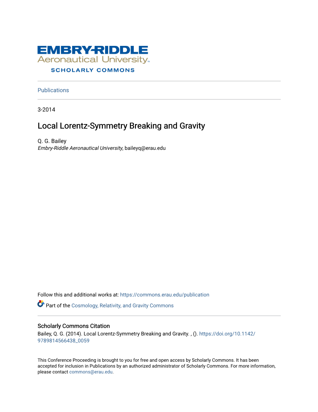 Local Lorentz-Symmetry Breaking and Gravity