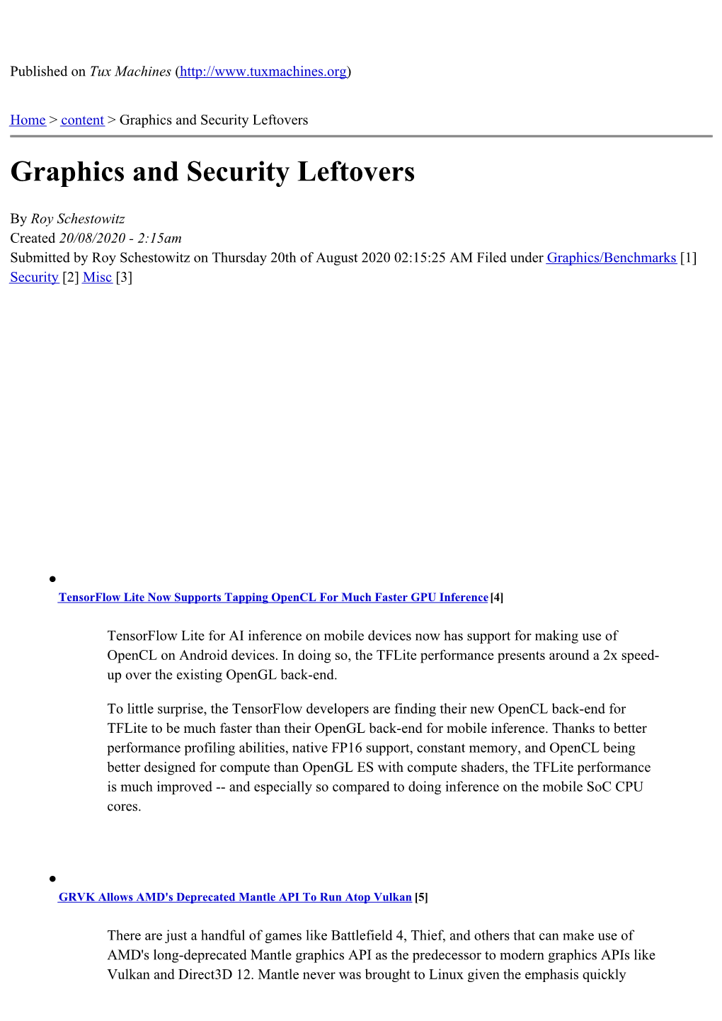 Graphics and Security Leftovers
