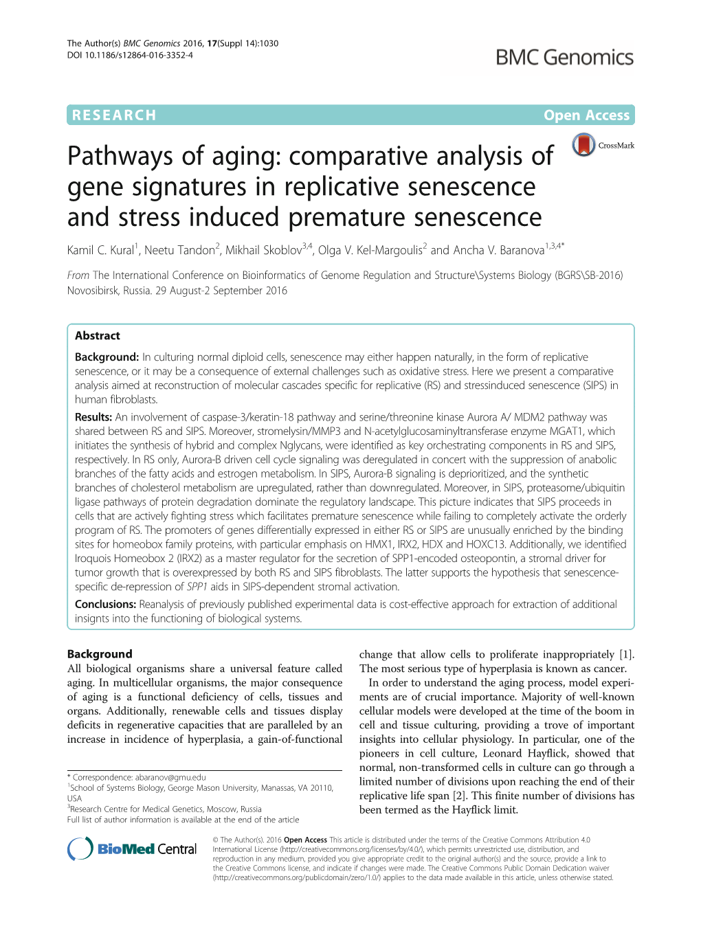 Downloaded from Gene Expression Molecules That Influence the Senescence Pathways [13]