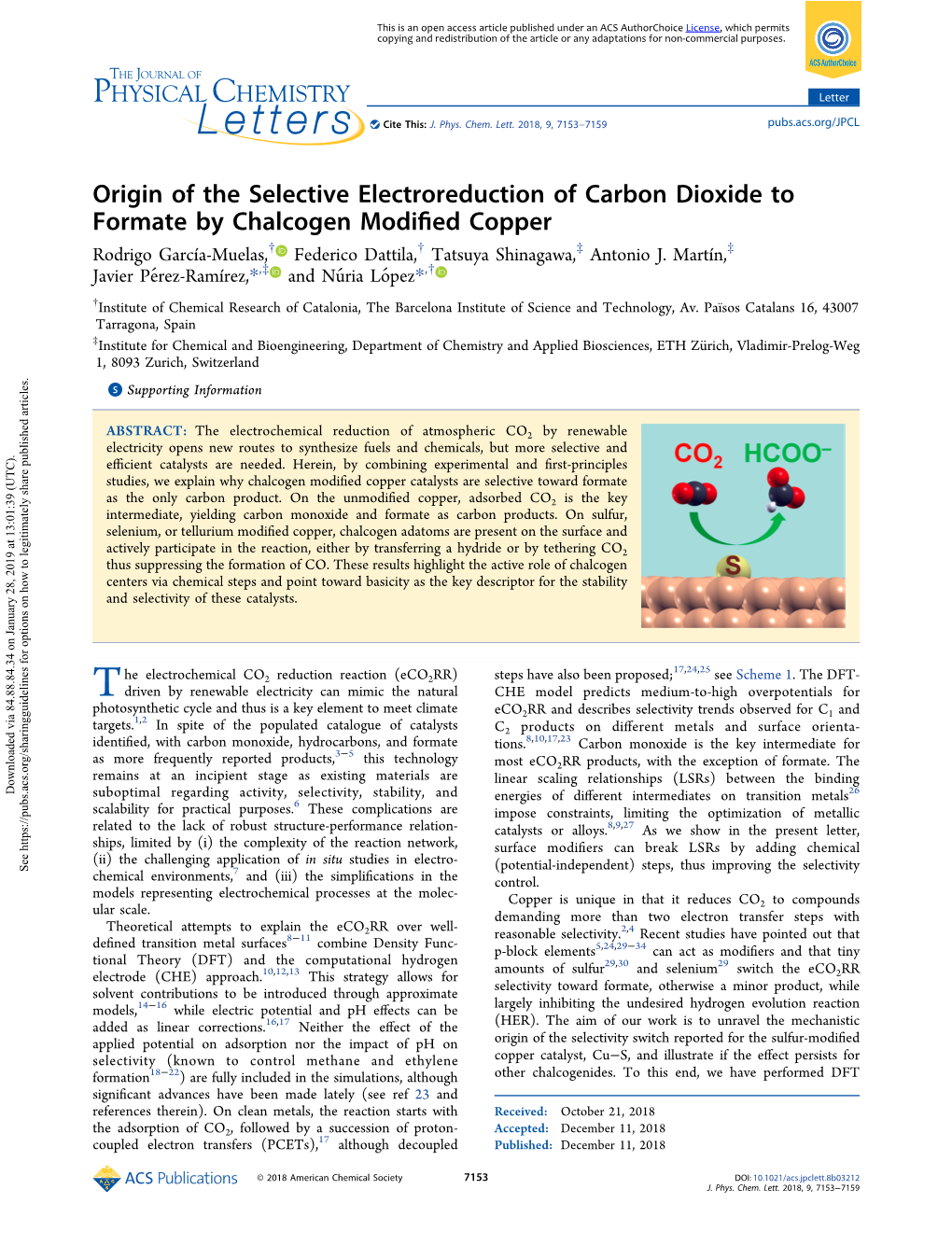 Origin of the Selective Electroreduction of Carbon Dioxide to Formate by Chalcogen Modified Copper