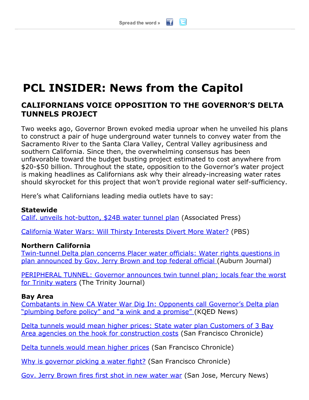 PCL INSIDER: News from the Capitol