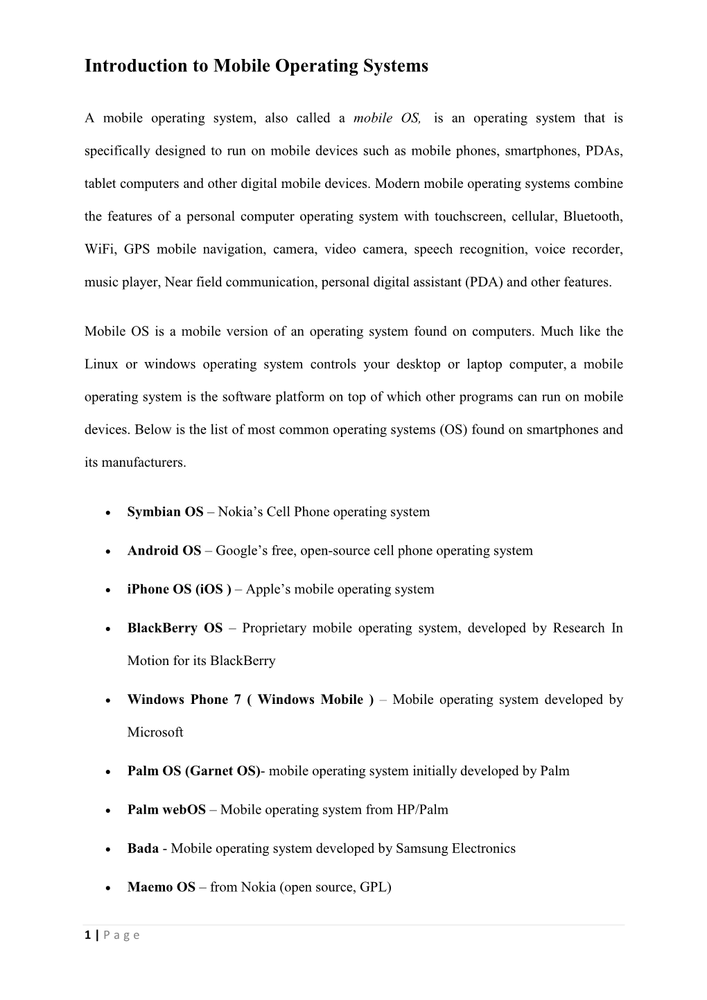 Devices Used in Mobile Computing