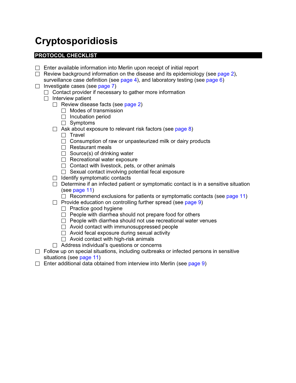 Cryptosporidiosis