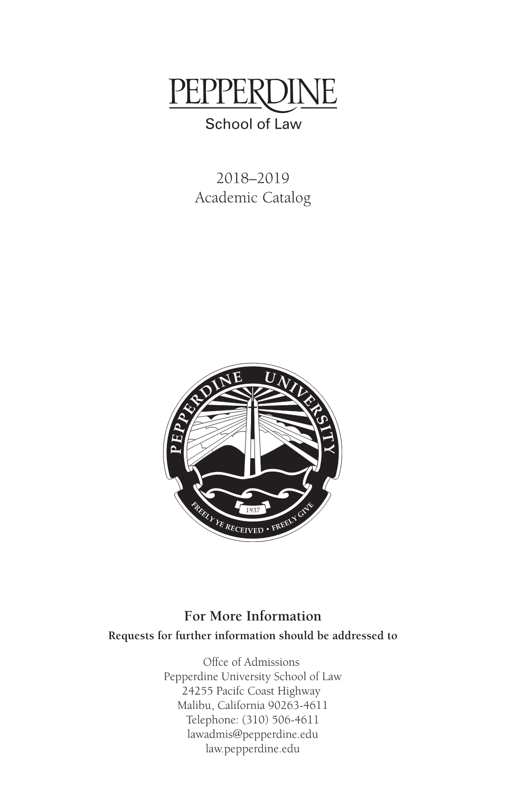 2018–2019 Academic Catalog