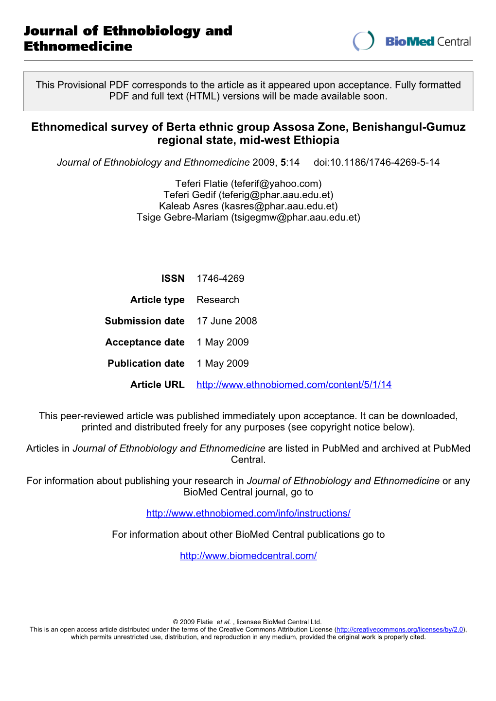 Journal of Ethnobiology and Ethnomedicine