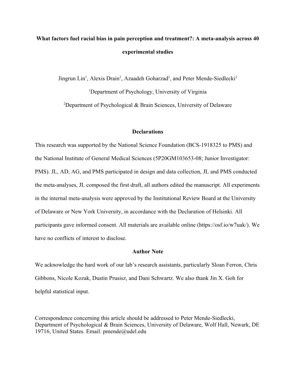 What Factors Fuel Racial Bias in Pain Perception and Treatment?: a Meta-Analysis Across 40