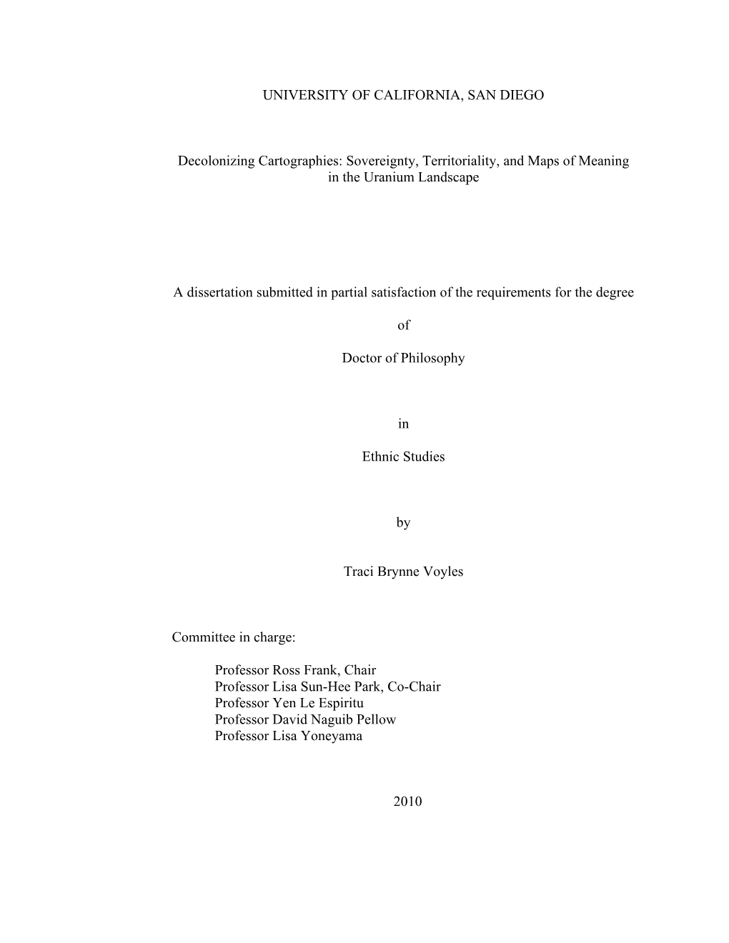 Decolonizing Cartographies: Sovereignty, Territoriality, and Maps of Meaning in the Uranium Landscape