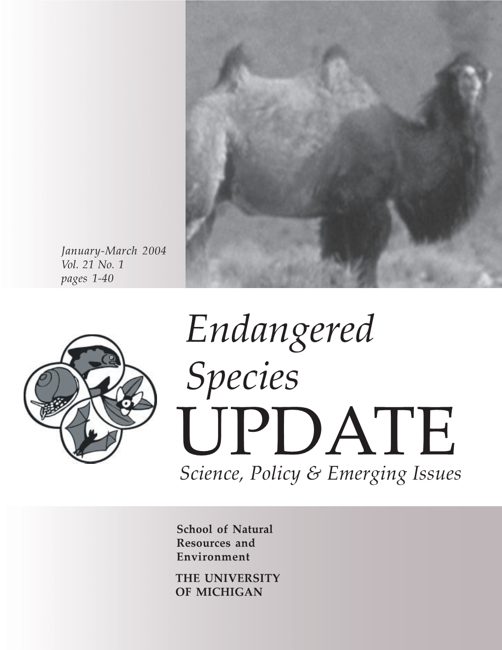 Endangered Species UPDATE Science, Policy & Emerging Issues