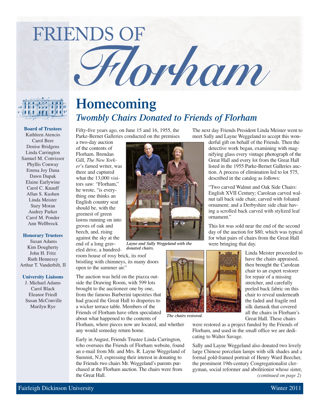 Friends of Florham – Winter 2011