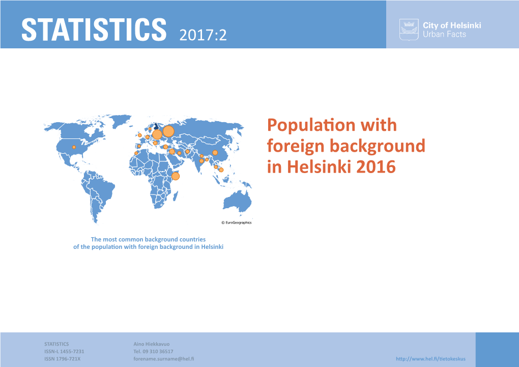 Population with Foreign Background in Helsinki 2016