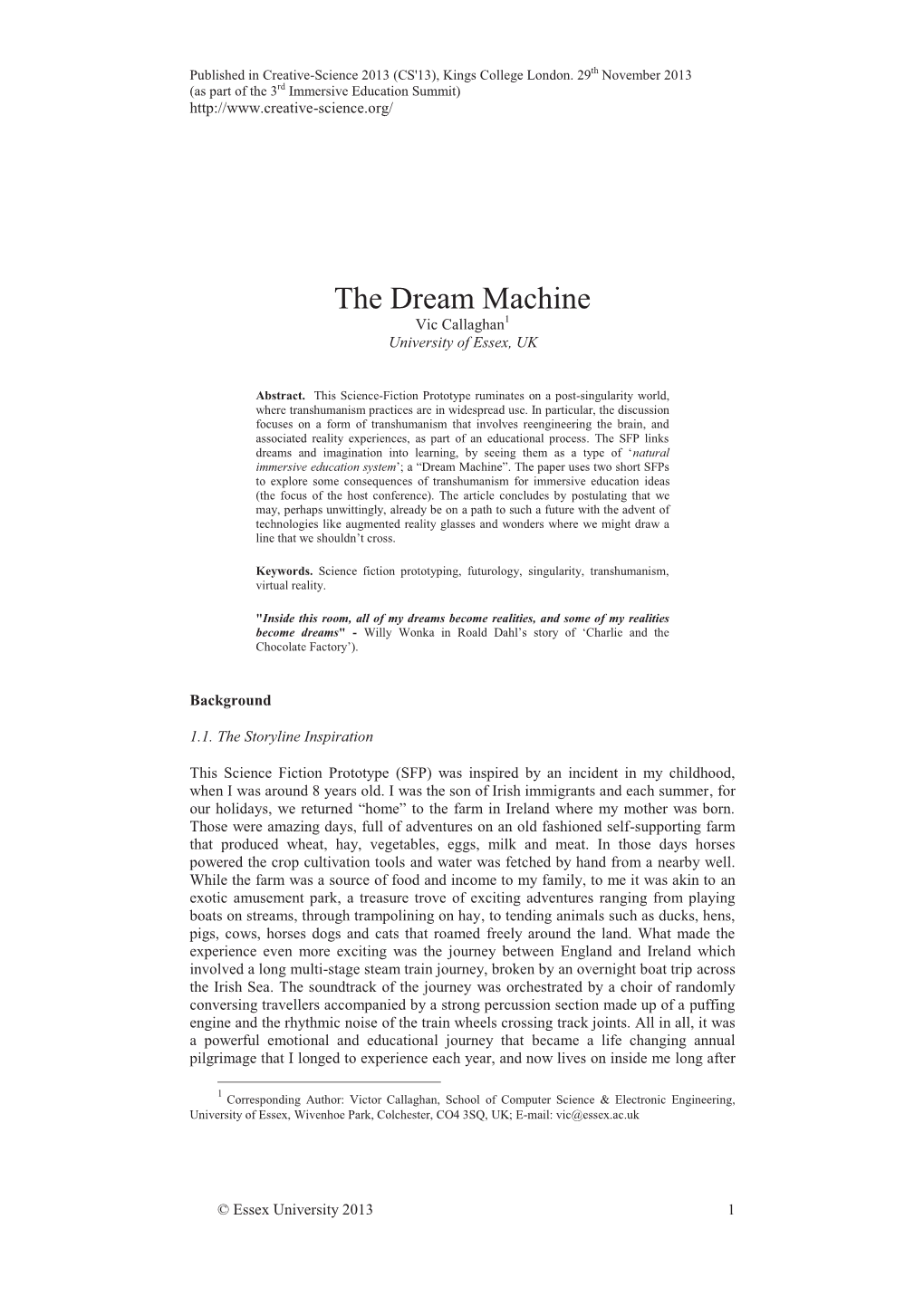 The Dream Machine Vic Callaghan1