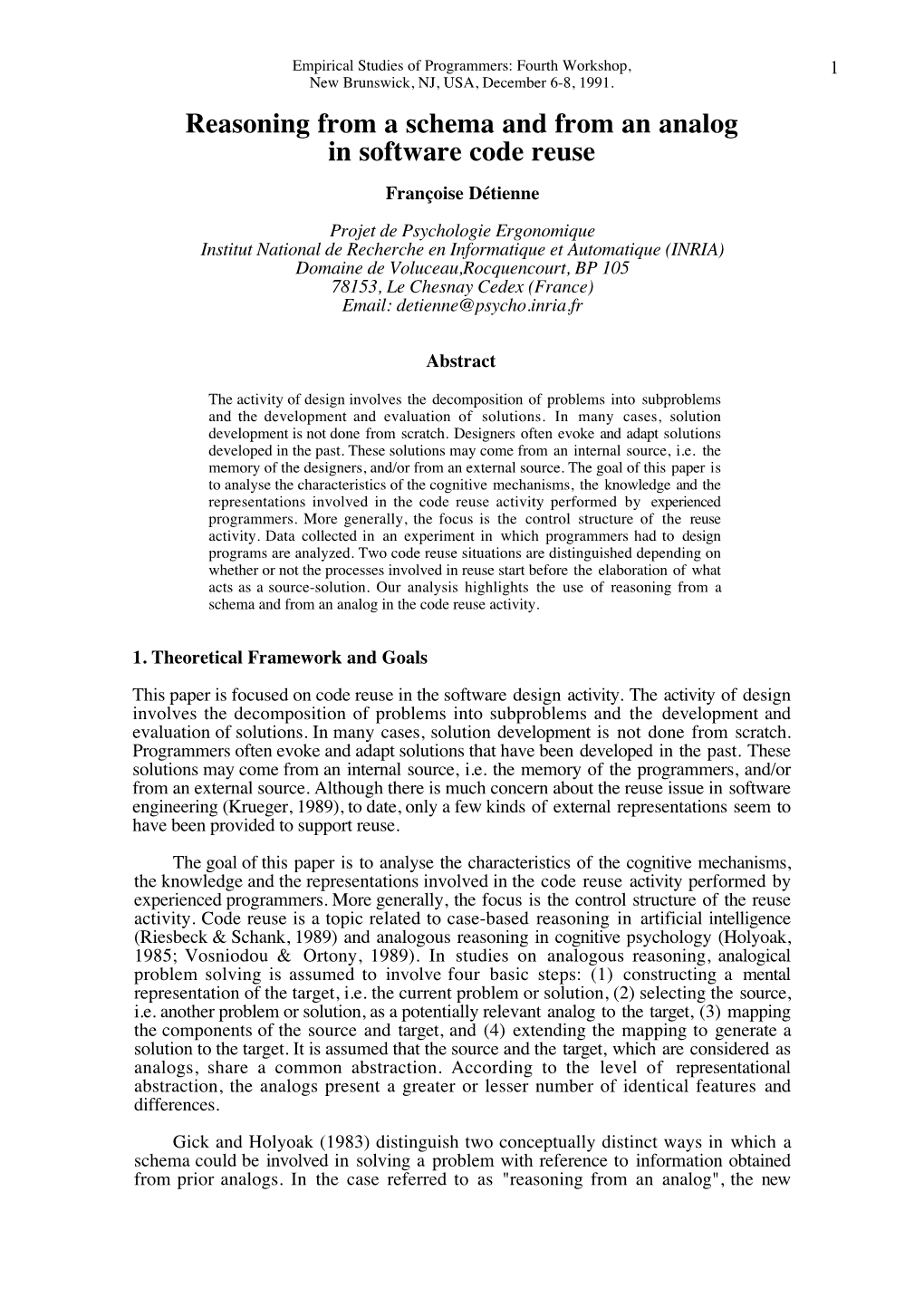 Reasoning from a Schema and from an Analog in Software Code Reuse