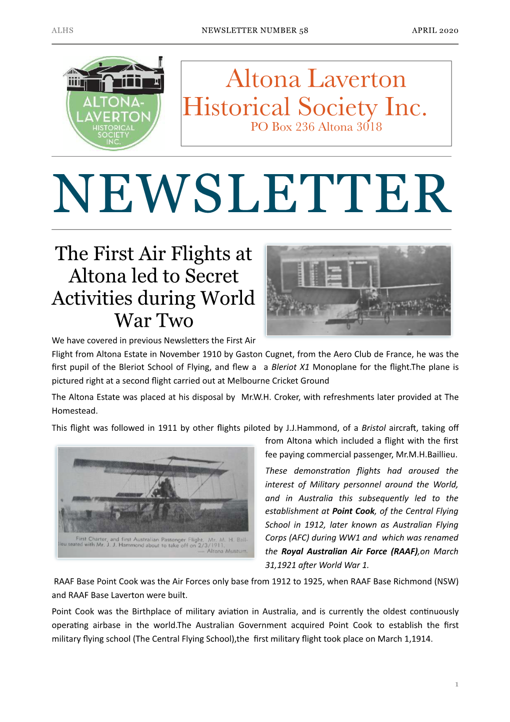 ALHS Newsletter 58