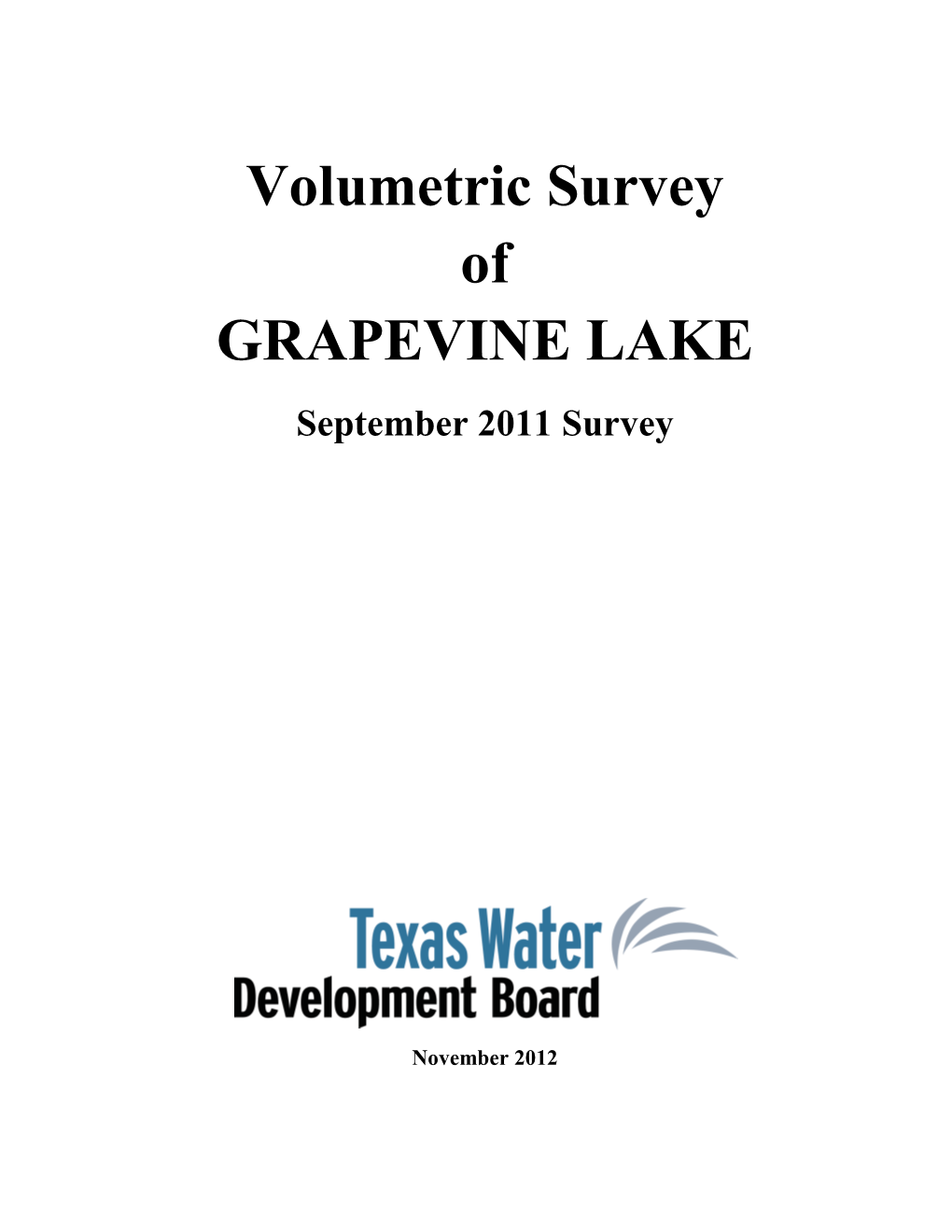 Volumetric Survey of GRAPEVINE LAKE September 2011 Survey