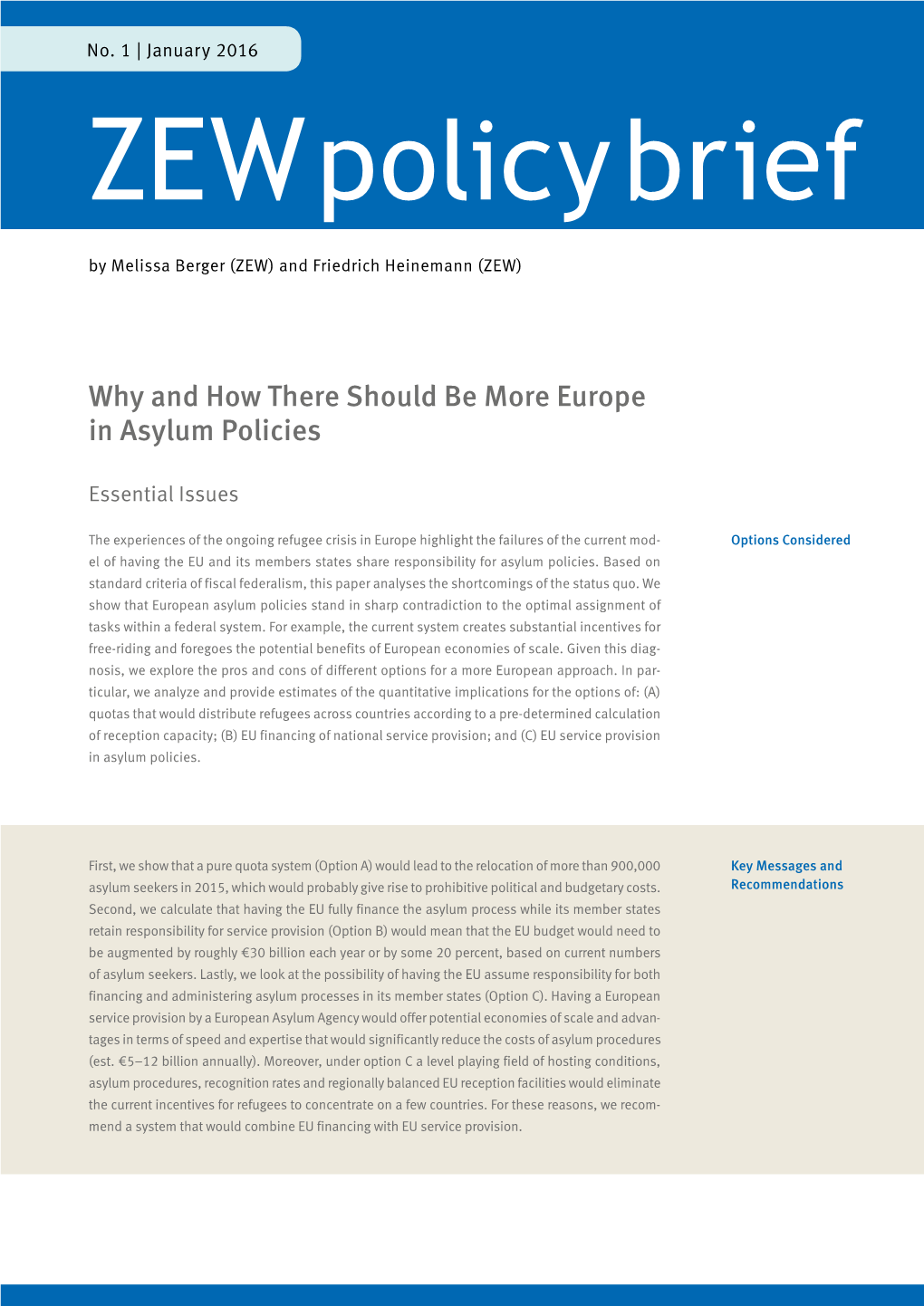 Why and How There Should Be More Europe in Asylum Policies