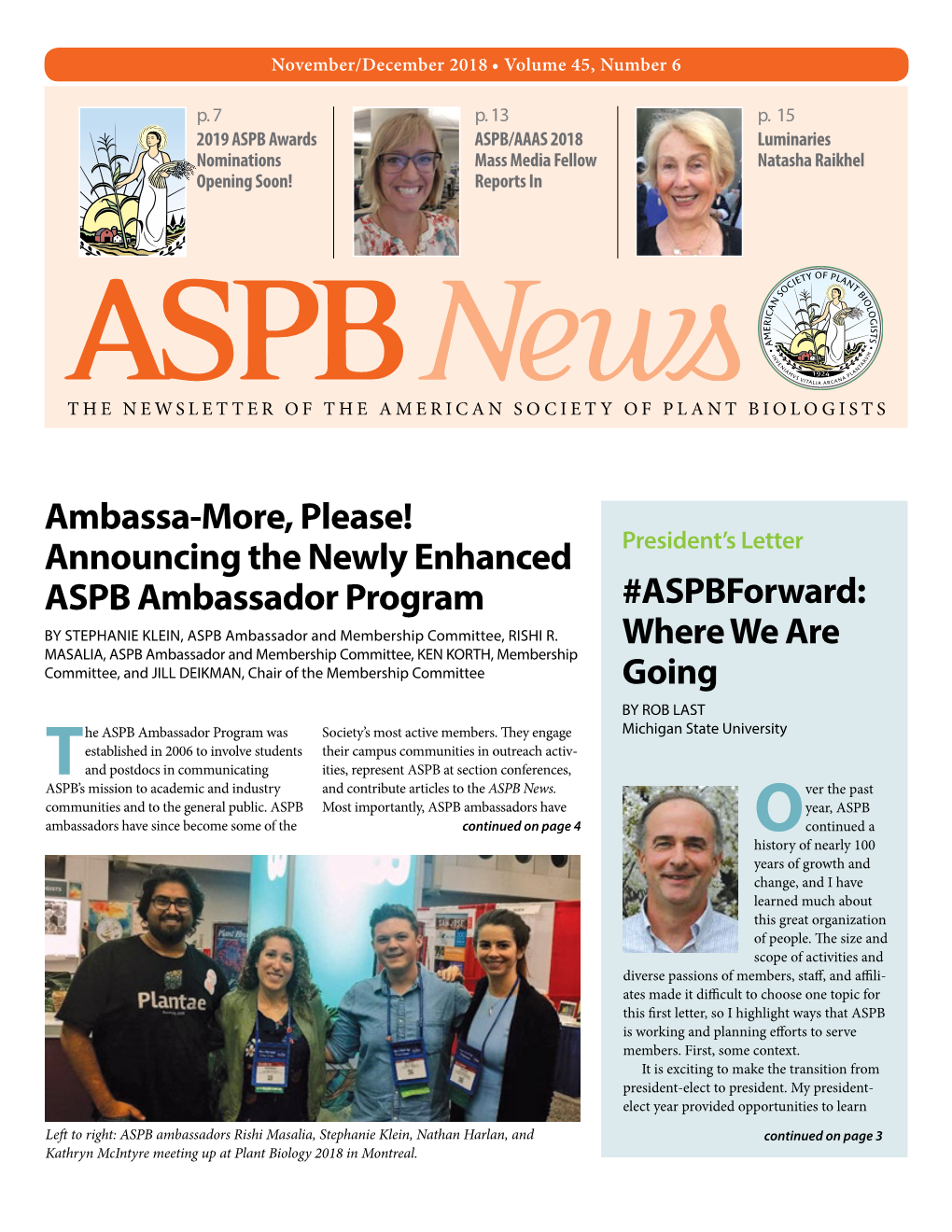 Ambassa-More, Please! Announcing the Newly Enhanced ASPB Ambassador Program