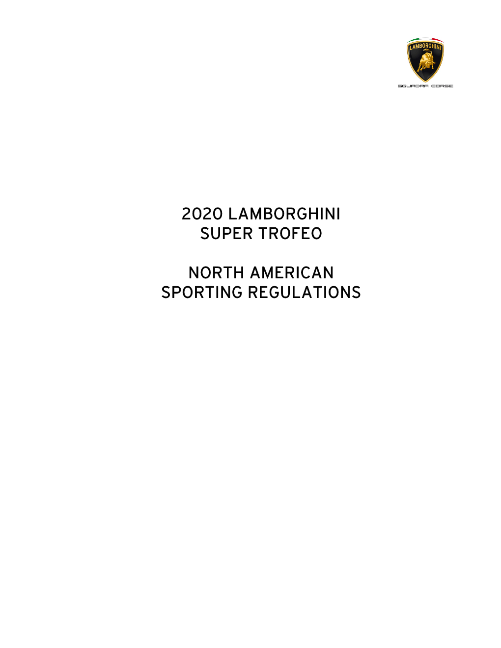 2020 Lamborghini Super Trofeo North American