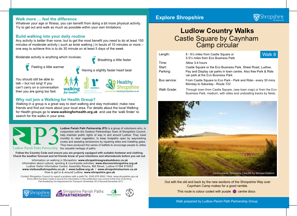 Ludlow Country Walks Castle Square by Caynham Camp Circular
