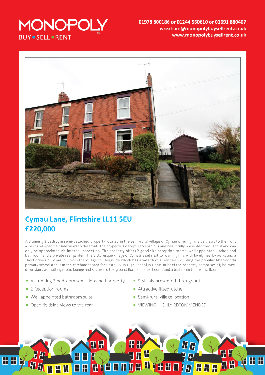 Cymau Lane, Flintshire LL11 5EU £220,000