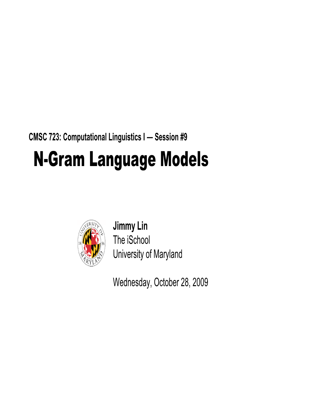 N-Gram Language Models