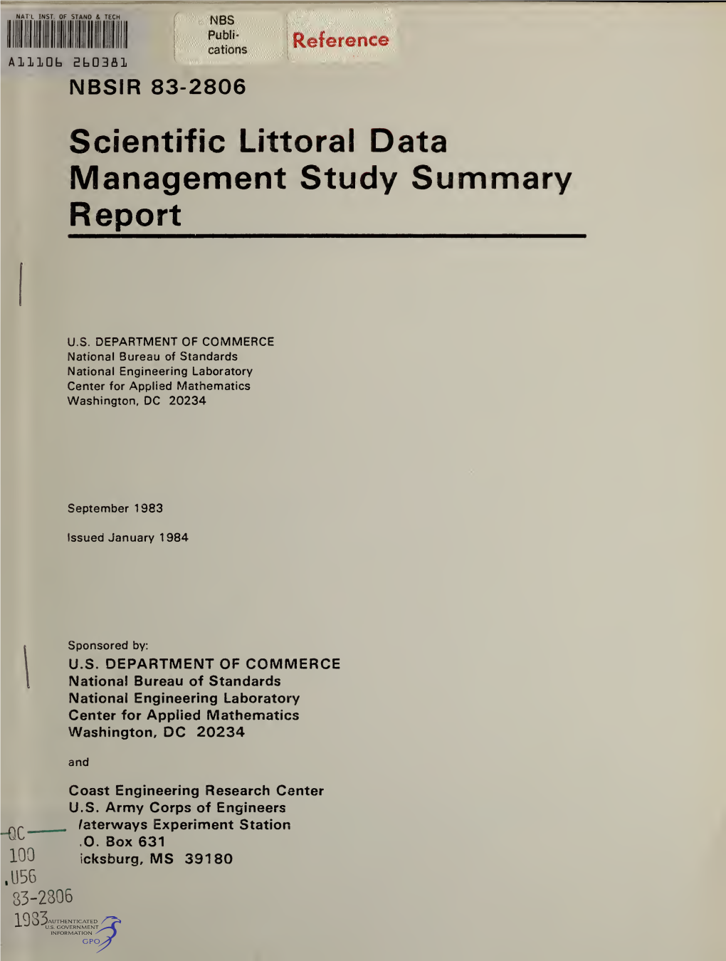 Scientific Littoral Data Management Study Summary Report