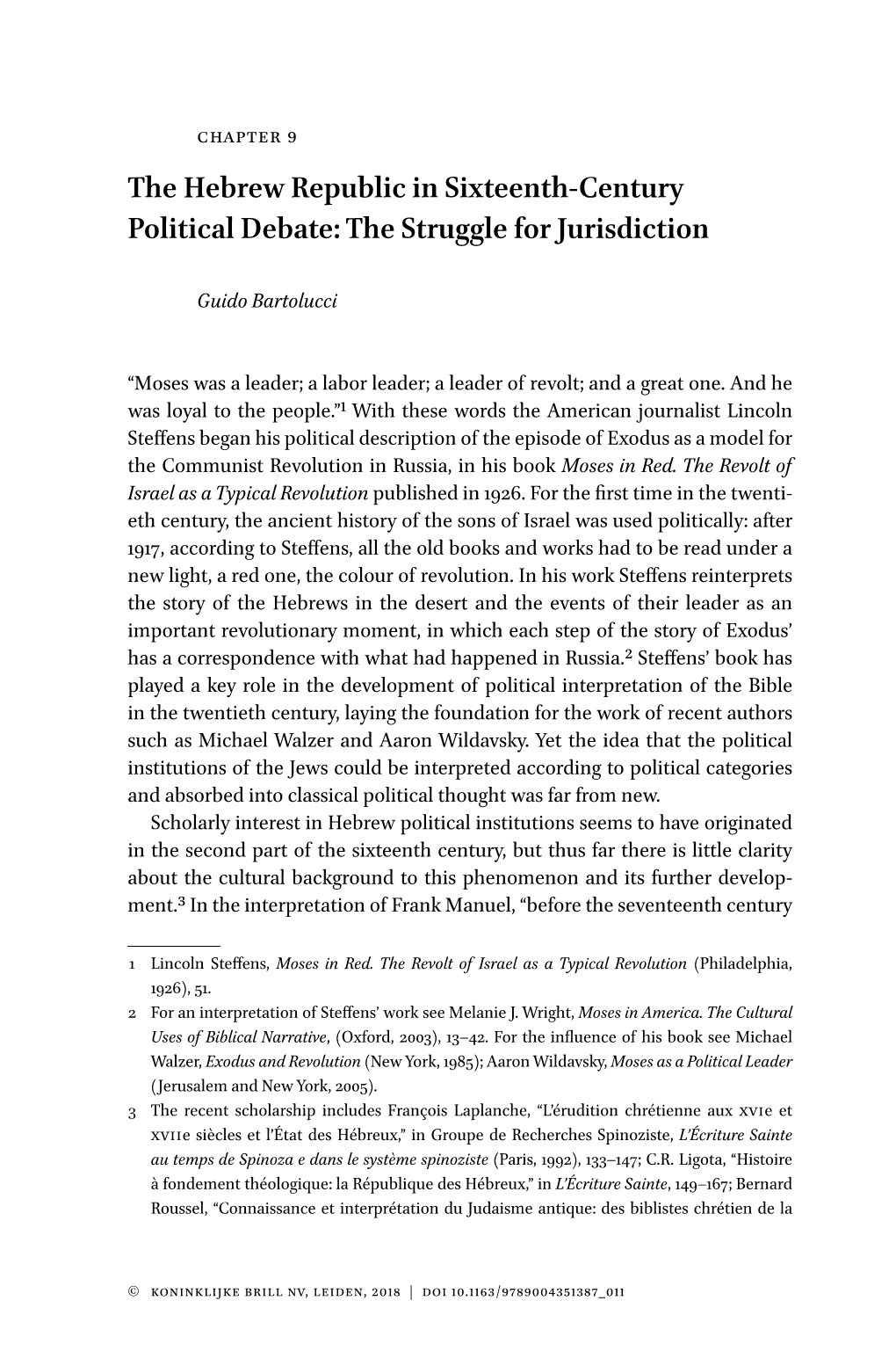 The Hebrew Republic in Sixteenth-Century Political Debate: the Struggle for Jurisdiction