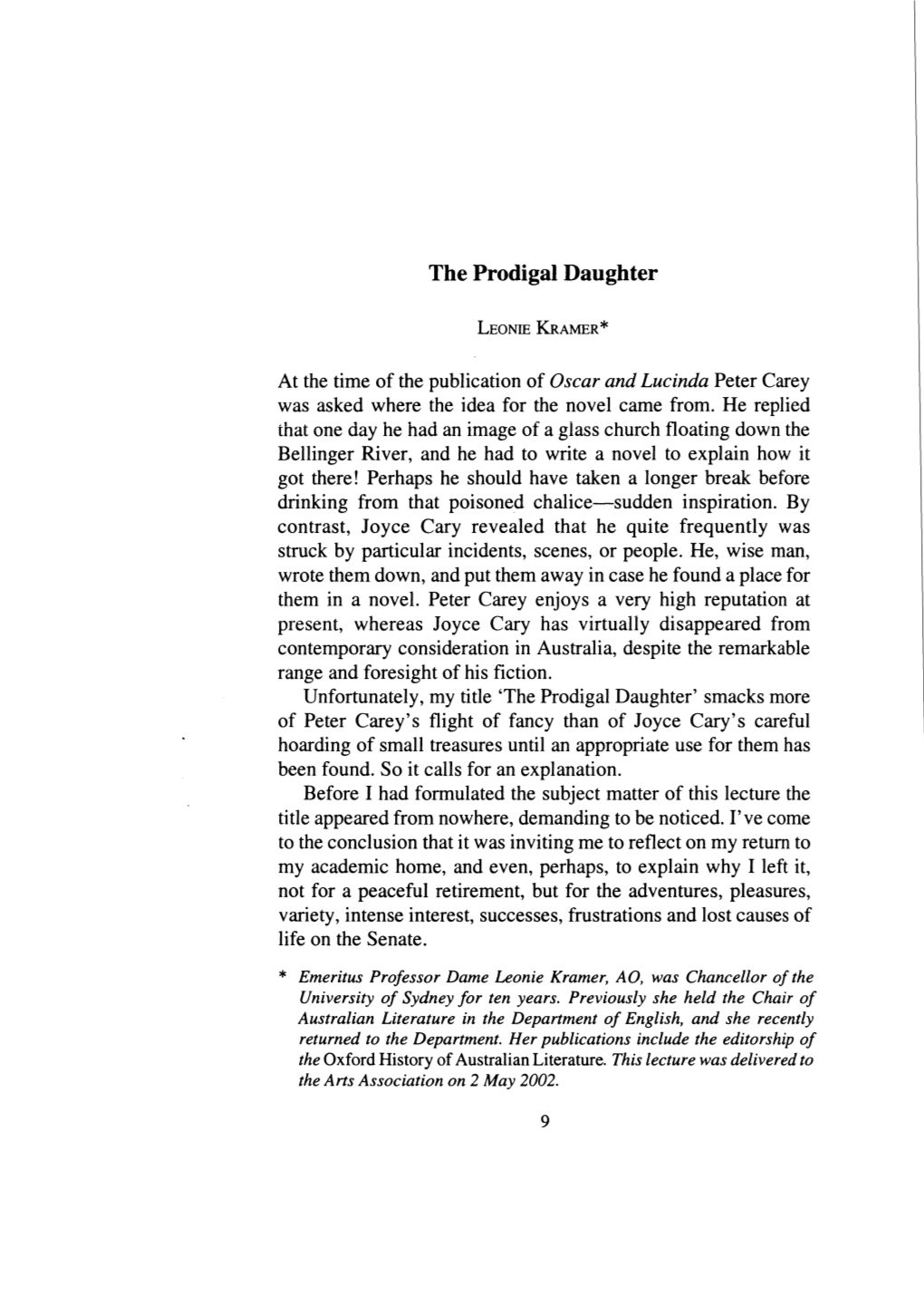 The Prodigal Daughter