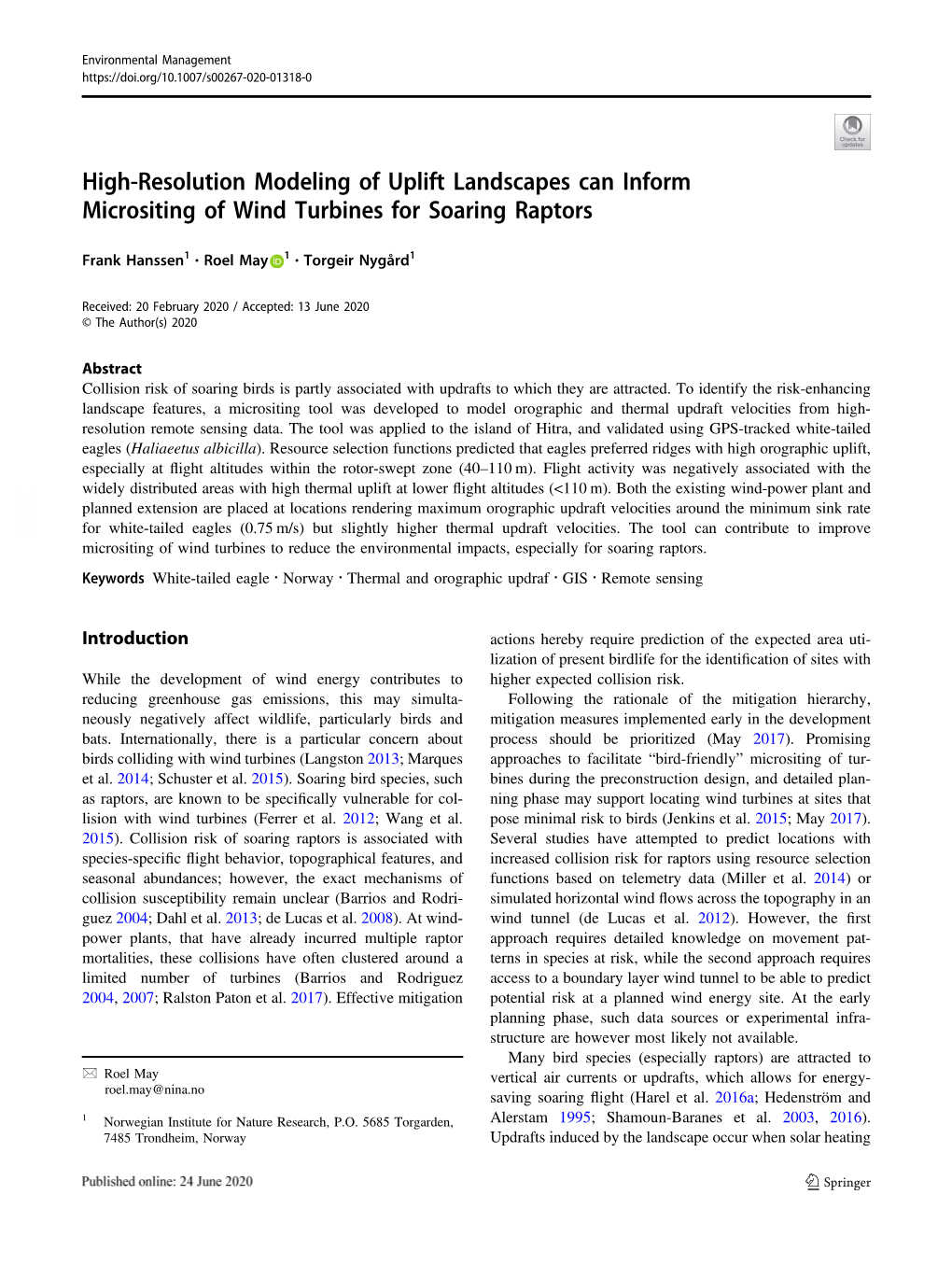 High-Resolution Modeling of Uplift Landscapes Can Inform Micrositing of Wind Turbines for Soaring Raptors