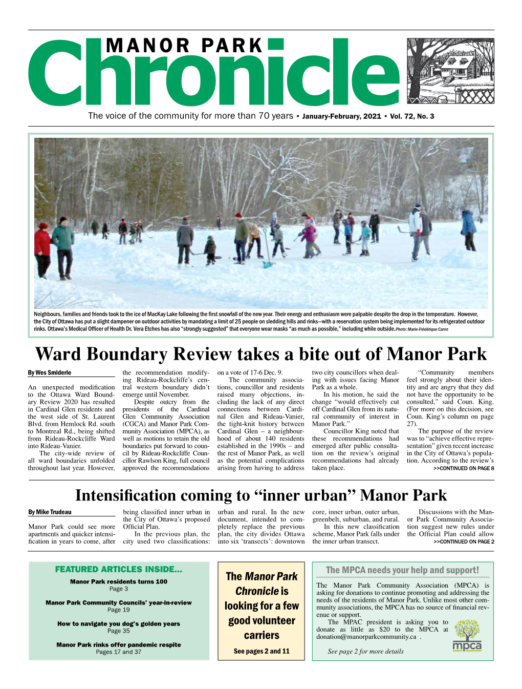 Ward Boundary Review Takes a Bite out of Manor Park by Wes Smiderle the Recommendation Modify- on a Vote of 17-6 Dec