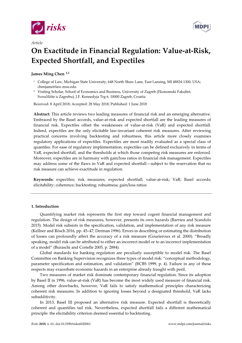 Value-At-Risk, Expected Shortfall, and Expectiles