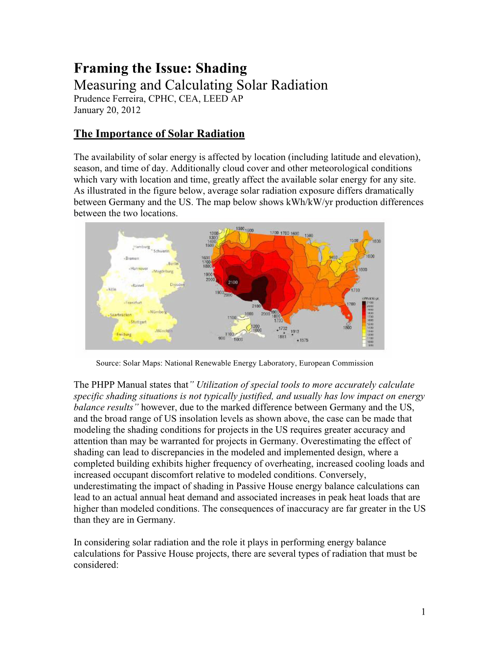 Shading and Solar Radiation