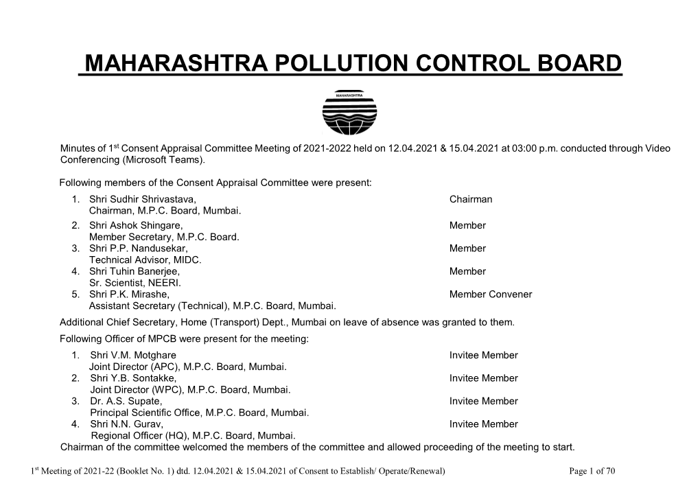 1St CAC Meeting Minutes of 2021-22 Booklet No 1