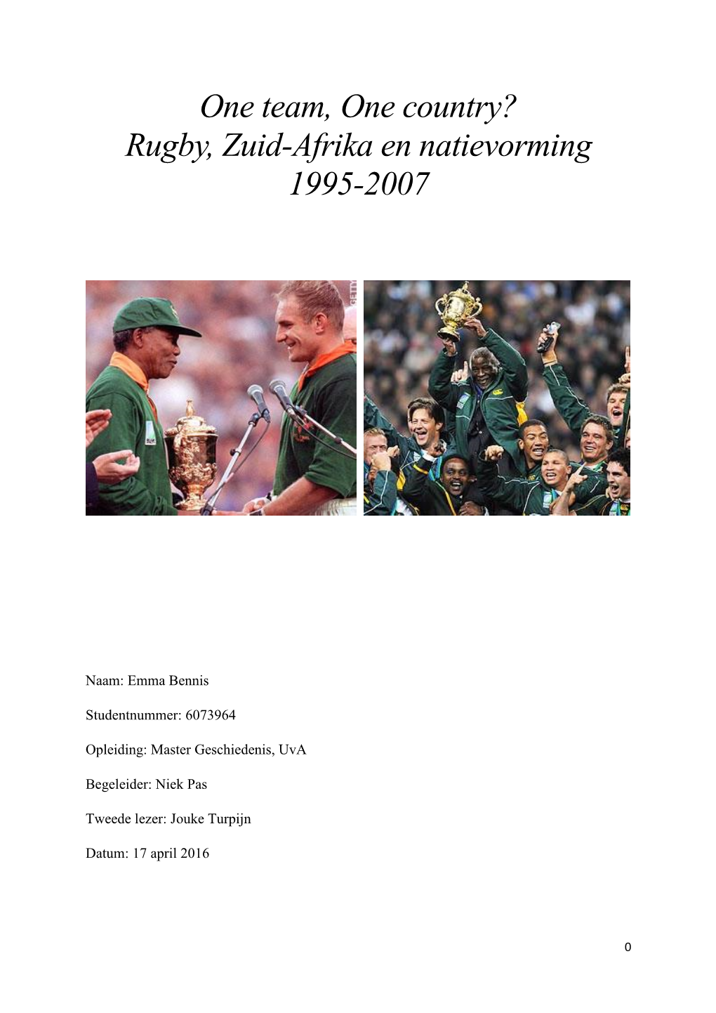 Rugby, Zuid-Afrika En Natievorming 1995-2007