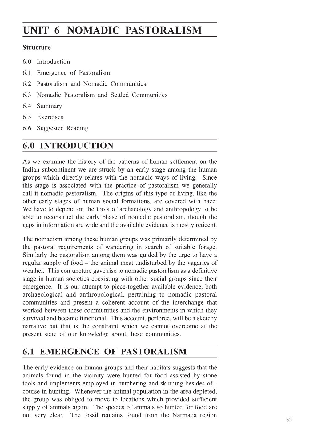 Unit 6 Nomadic Pastoralism