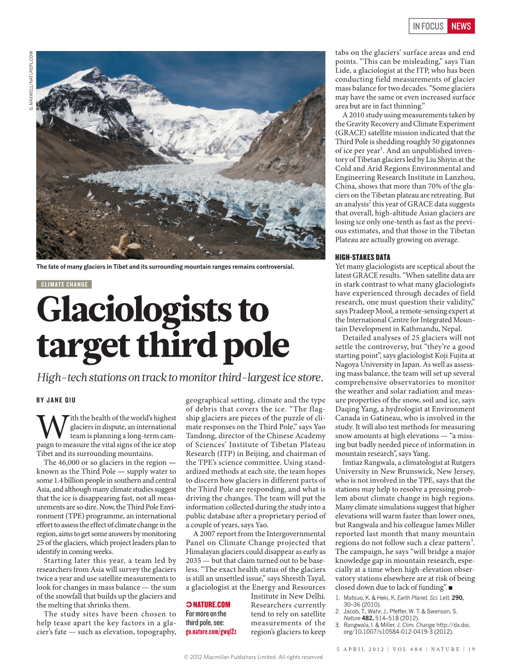 Glaciologists to Target Third Pole