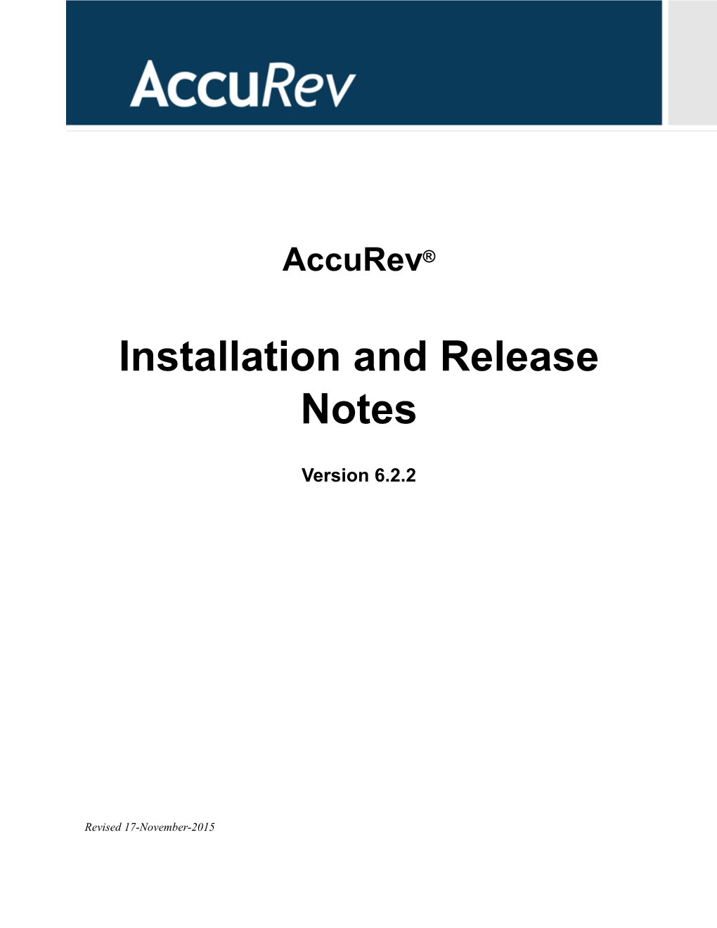 Installation and Release Notes